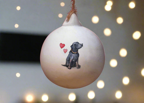 Labrador Black Ceramic Round Bauble